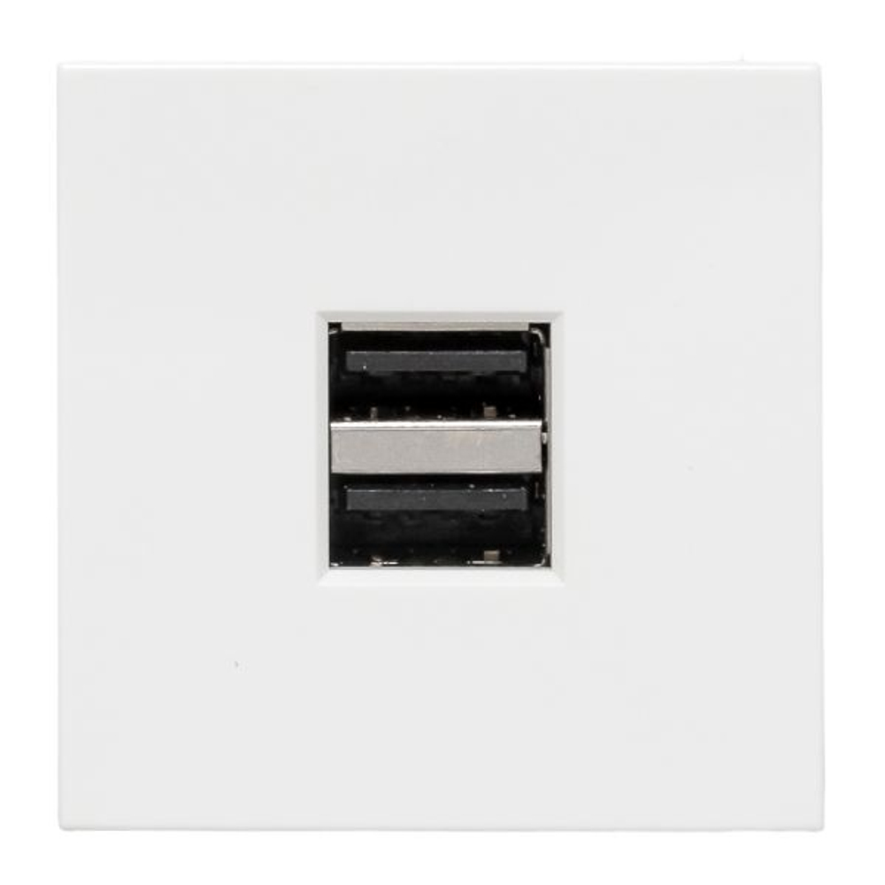 Розетка USB A+A, 2.1А, 2 гнезда, без индикатора EKF