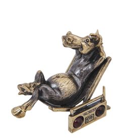 Народные промыслы AM-4249 Фигурка «Лошадь Меломан» (латунь, янтарь)