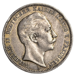 Монета 3 марки 1909 год, Германия (Пруссия) " Вильгельм ll"