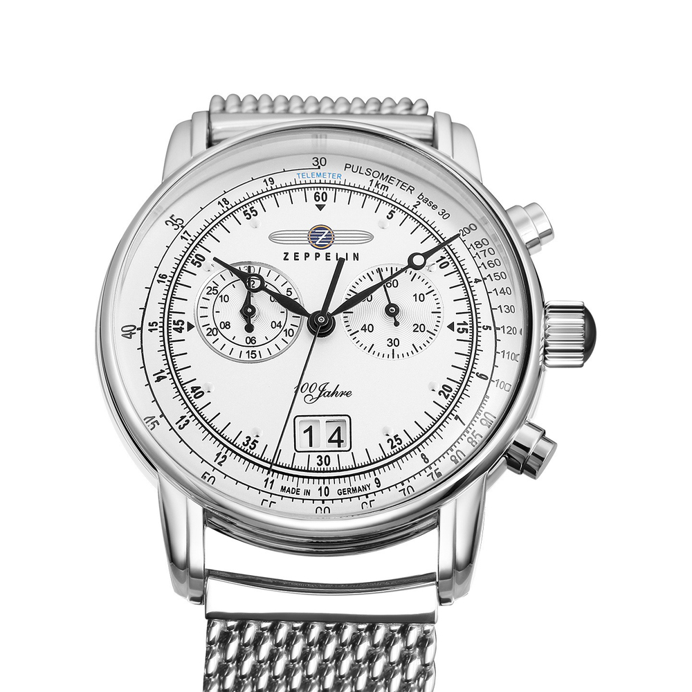 ZEPPELIN 100 Quartz Movement Water Resistant For Everyday Use Men"s Watches Watch 43mm Silver Dial