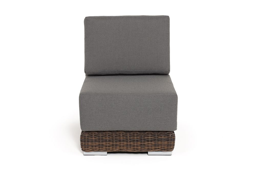 "Капри" модуль диванный прямой с подушками, цвет коричневый