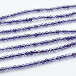 Аметист граненый, размер около 2,2 мм, цена за нить 185 шт (38 см)