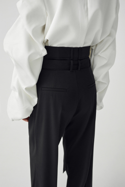 Брюки с двойным поясом