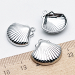 Подвеска Ракушка, цвет серебро (родий), размер 19*20 мм, цена за 1 шт