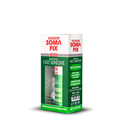 Клей  Активатор универс. 2-х комп. SOMA FIX  100мл + клей 25г для МДФ профилей / S661