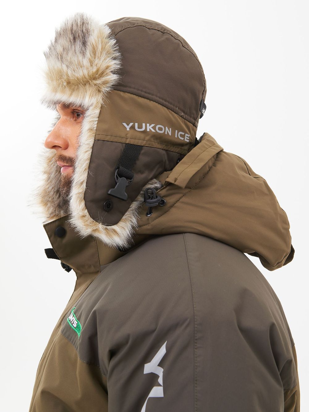 Шапка ушанка зимняя Yukon Ice ткань Breathable цвет Хаки