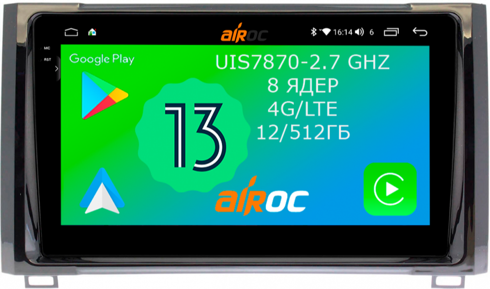 Магнитола для Toyota Tundra 2 2013-2022 - Airoc 2K AU-1115 Android 13, TS20, 12/512Гб, SIM-слот