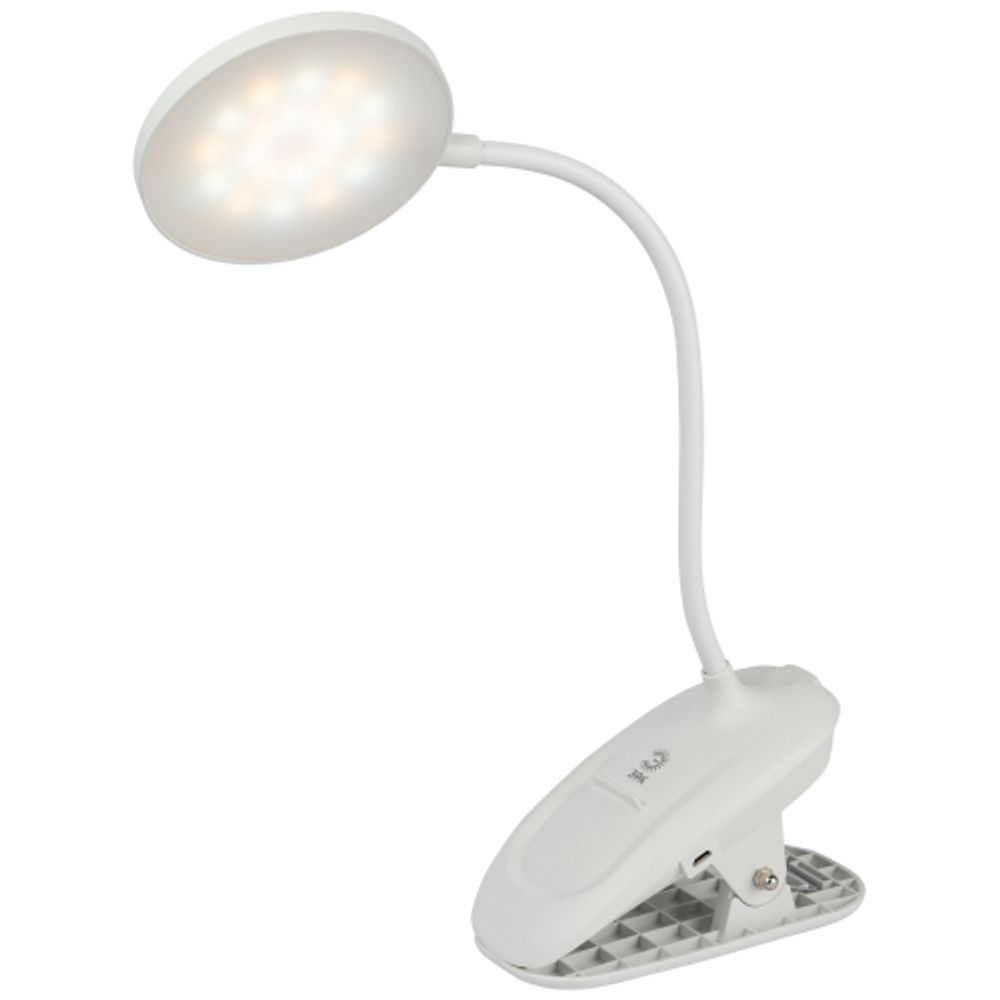 Настольный светильник ЭРА NLED-513-6W-W светодиодный аккумуляторный на прищепке белый