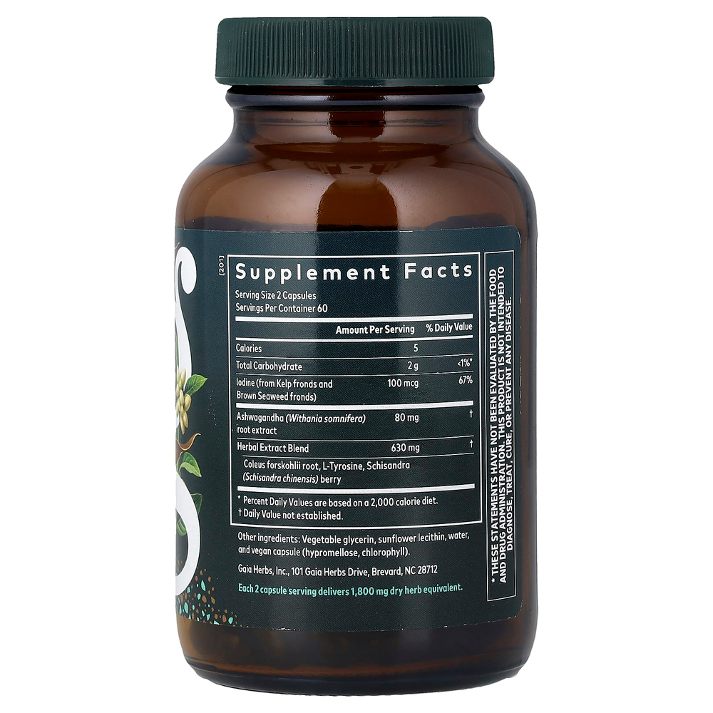 Gaia Herbs, добавка для поддержки щитовидной железы, 120 капсул Liquid Phyto-Caps®