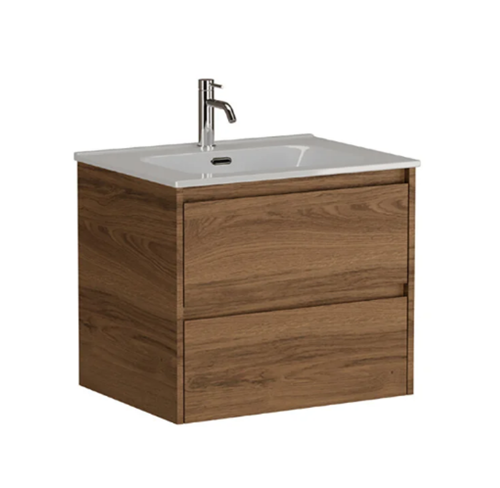 Тумба подвесная SANCOS Libra 590х450х500, c двумя ящиками оснащенными доводчиками, дуб чарльстон, арт. LB60ECH