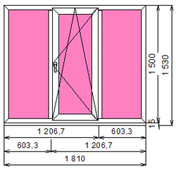 Пластиковое окно 1500 х 1810 ТермА Эко