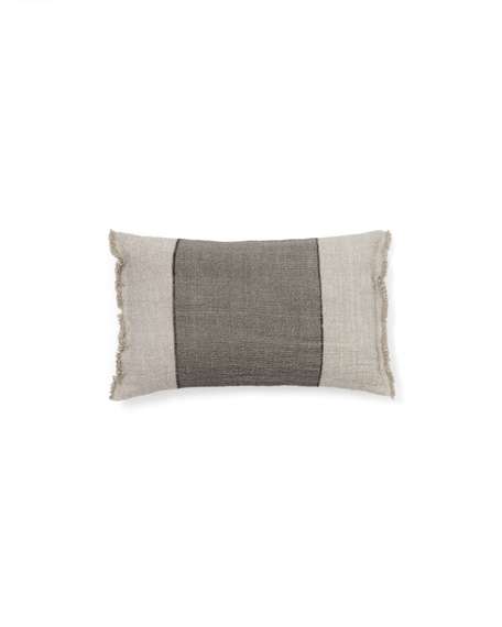 Чехол для подушки Lorin из льна зелёного цвета с бахромой 30 x 50 см