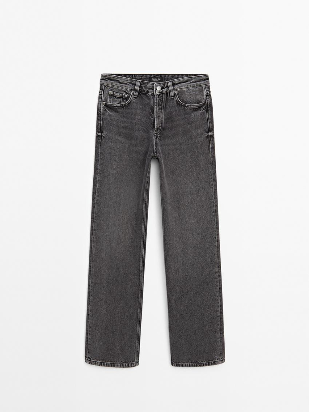 Massimo Dutti Широкие джинсы со средней посадкой, маренго