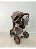 Коляска-трансформер 3в1 Luxmom V9 new коричневый текстиль