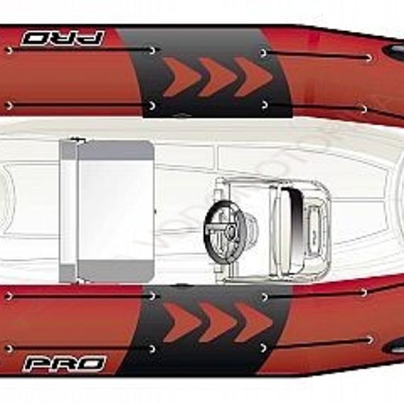 Лодка надувная ZODIAC PRO 420 ПВХ ( красно-белая )