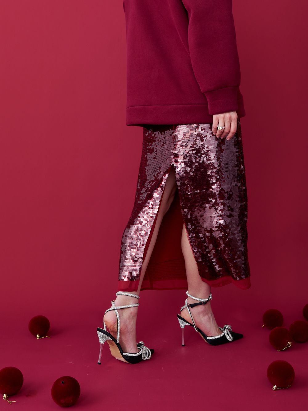 ЮБКА В ПАЙЕТКАХ BORDO