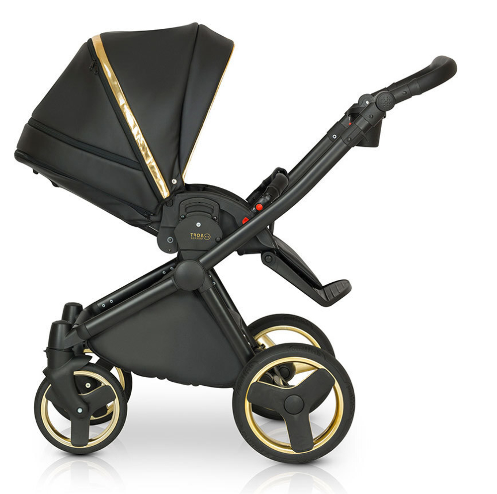 Детская коляска Verdi Mirage Soft 3 в 1 (Черный/золотой)
