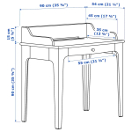 Комбинация: стол, кресло и шкаф - IKEA LOMMARP/BJÖRKBERGET/BJORKBERGET, 90х54 см, 199х86х40 см, синий/зеленый, ЛОММАРП/БЬЙОРКБЕРГЕТ ИКЕА