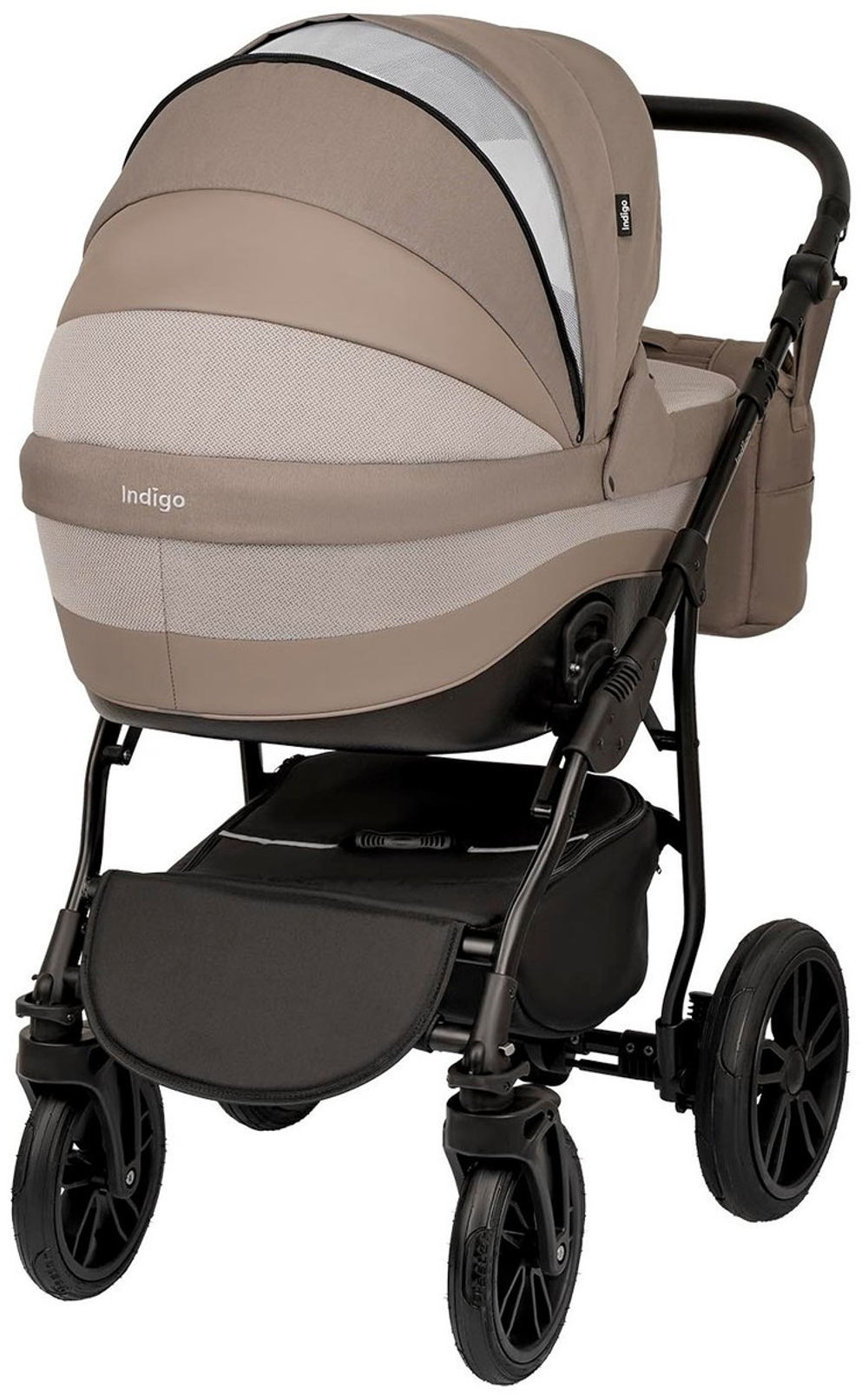 Детская коляска Indigo Indigo New 3 в 1 с автокреслом Avionaut Cosmo Beige In05 коричневый
