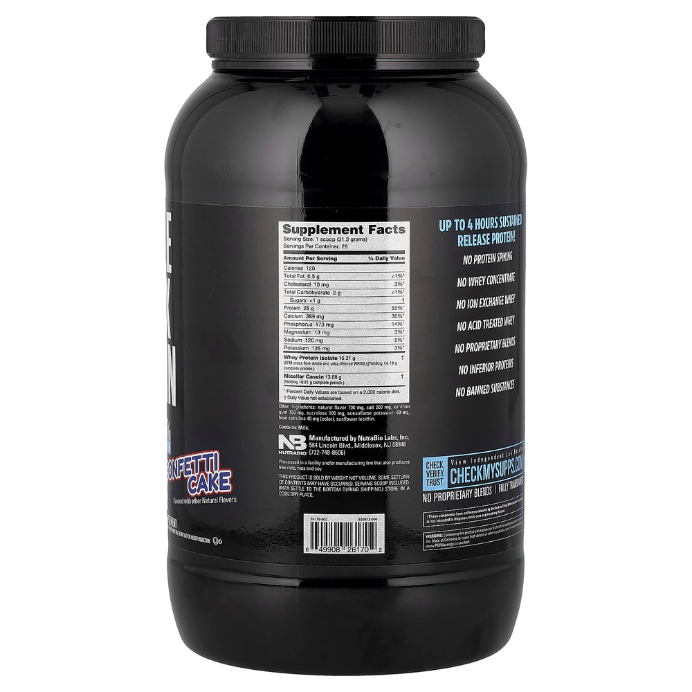 NutraBio, Muscle Matrix Protein, торт с конфетти, 907 г (2 фунта)