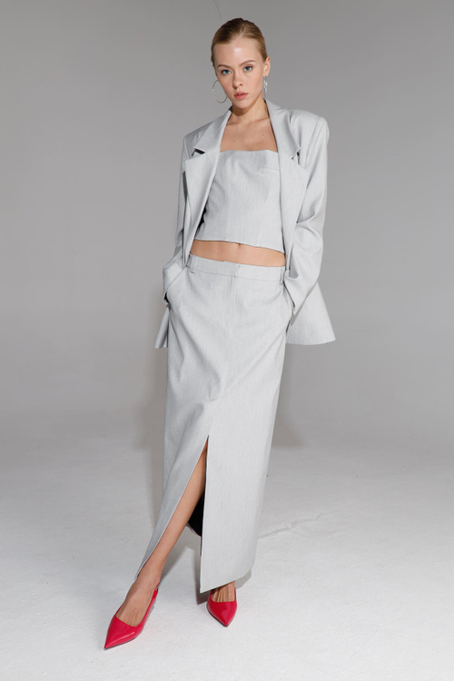 Брюки с двумя складками, слоновая кость