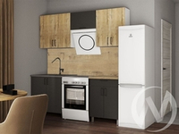 Кухня Грейс 2.0м с окапом 38мм дуб бунратти