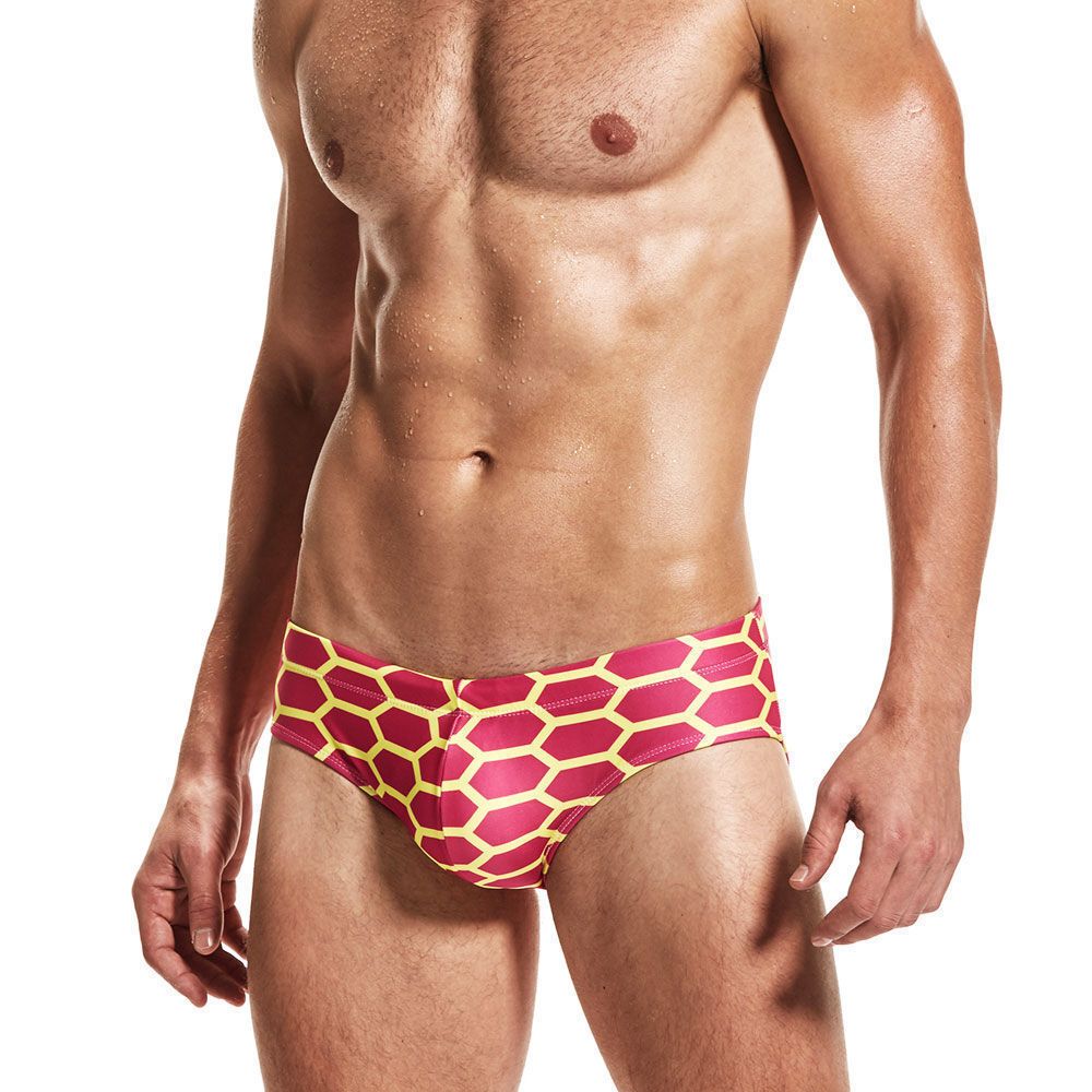 Мужские плавки красные с принтом UXH с внутренним карманом