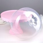 Подставка -тортовница на ножке 32,5×32,5×34 см, розовая