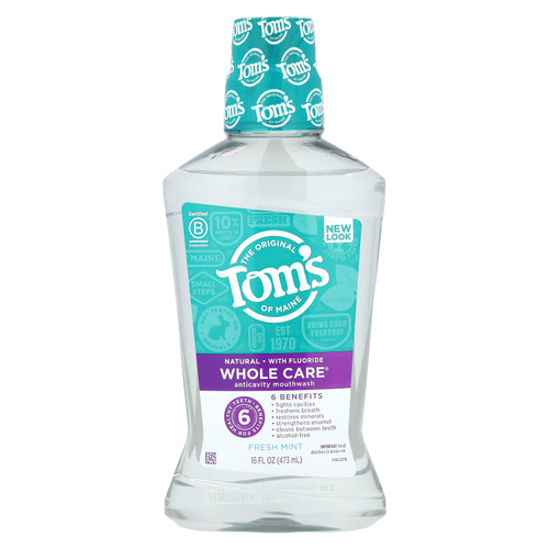 Tom's of Maine, Whole Care®, жидкость для полоскания рта от кариеса, свежая мята, 473 мл (16 жидк. Унций)
