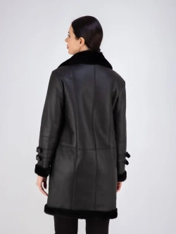 Дубленка натуральная авиатор длинная Турция