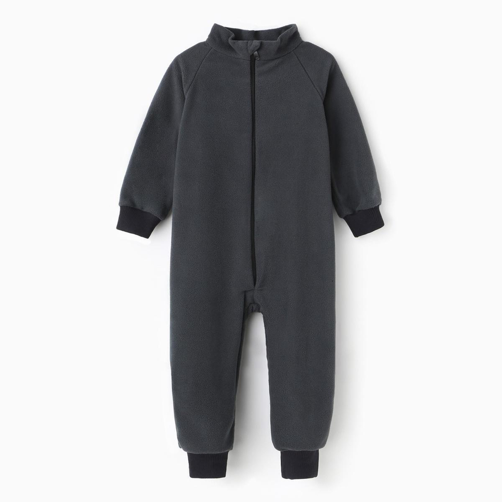 Комбинезон д/мальчика флис р.104 тёмно-серый 9447407 (Семицвет-Тики)