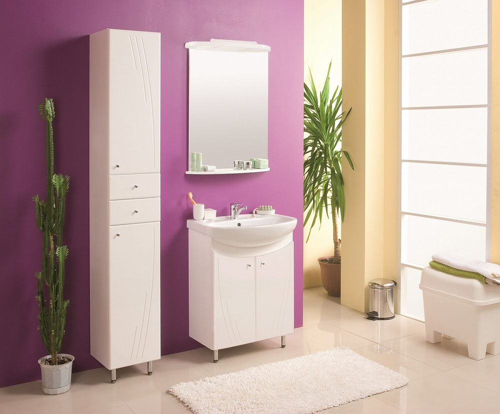 Пенал напольный Акватон Минима правый, белый