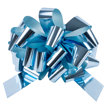 Бант-шар в голубом цвете, металлик, 21 см/ 36 см