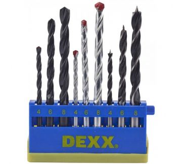 Набор DEXX: сверла комбинированные, по металлу, по дереву, по кирпичу,9предметов