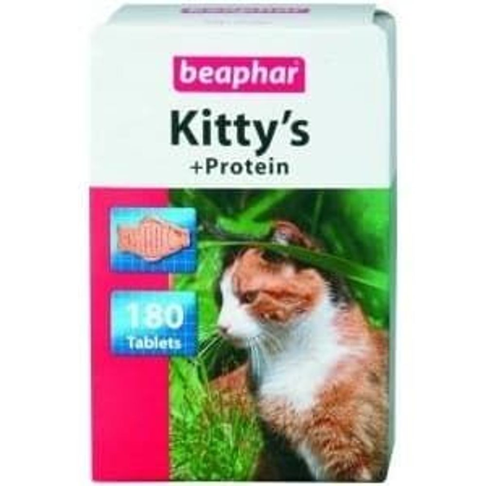 Beaphar `Kitty`s+Protein` витаминизированное лакомство для кошек с протеином 180 таб."рыбки" Beaphar `Kitty`s+Protein` витаминизированное лакомство для кошек с протеином 180 таб."рыбки"