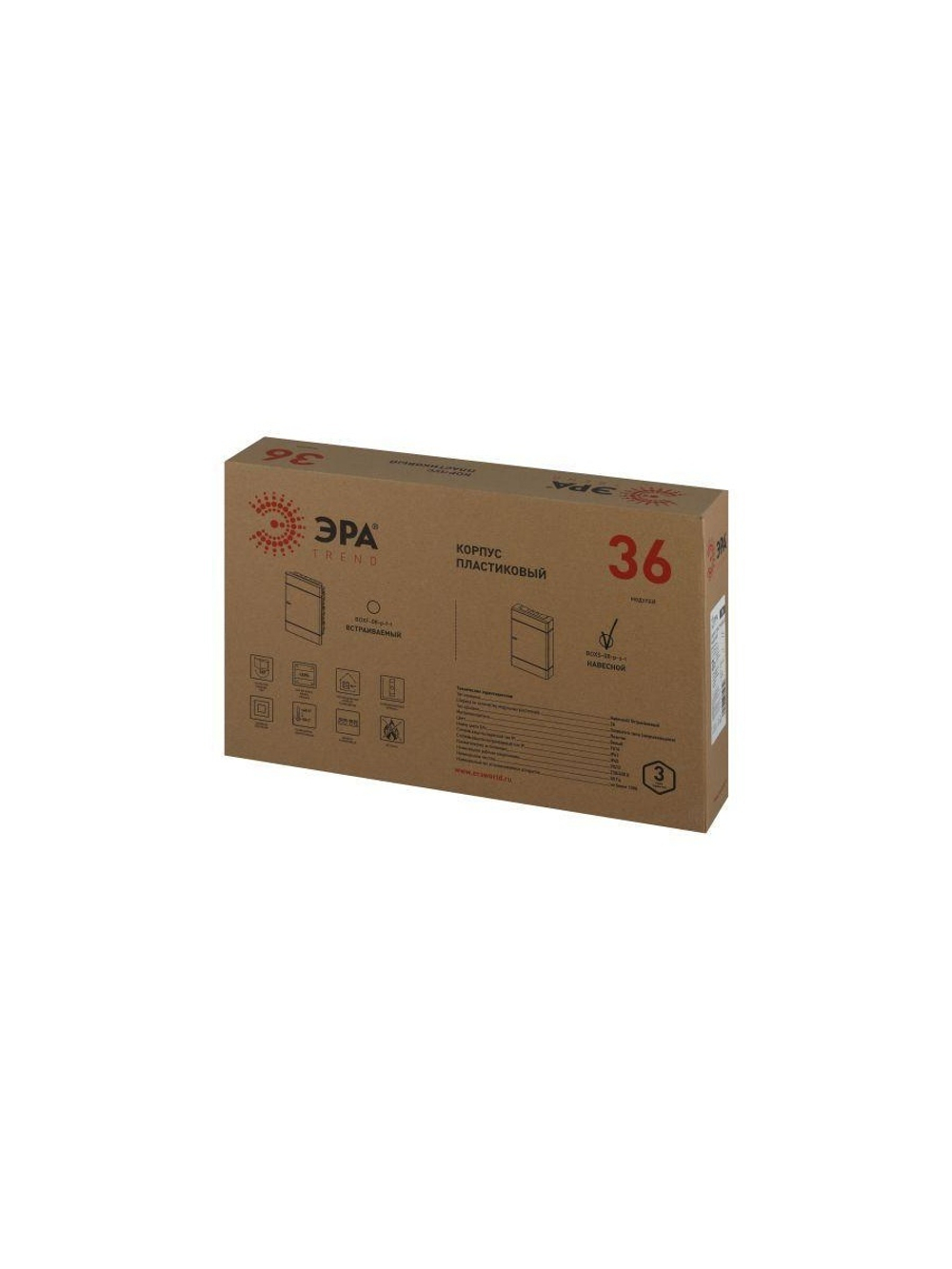Щит распределительный навесной ЩРН-П-36 Trend BOXS-36-p-s-t IP41 ЭРА Б0052642