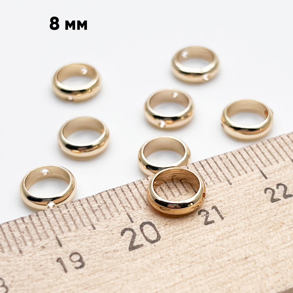 Коннектор-рамка, цвет золото, размер 7,8*2,4 мм, внутренний диаметр 6 мм, цена за 1 шт