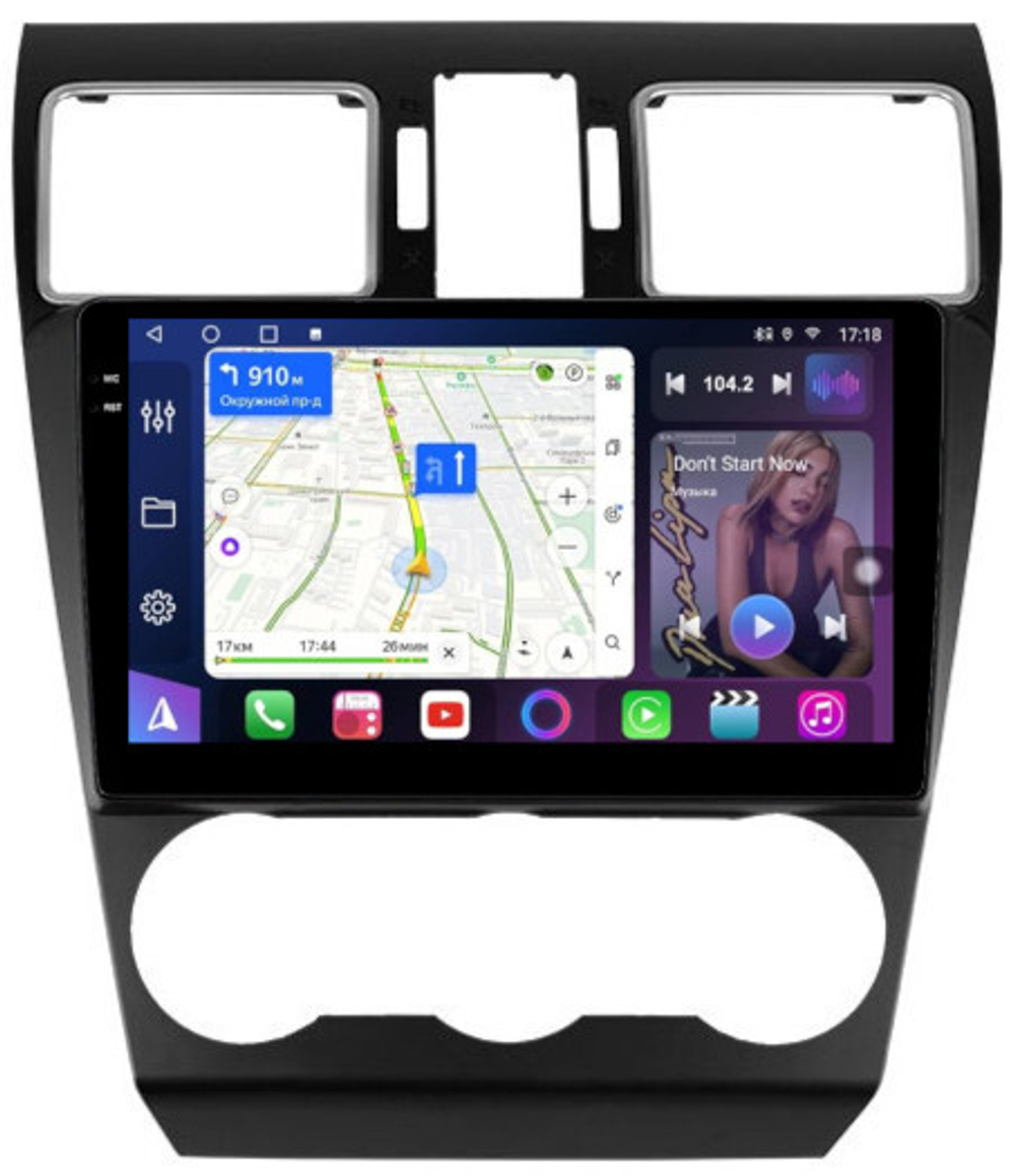 Магнитола для Subaru Forester 4, XV 1 2015-2018, Impreza 4 - FarCar BM901/775M монитор 9.5" QLED на Android 14, TS10, 4+32Гб, CarPlay, 4G SIM-слот