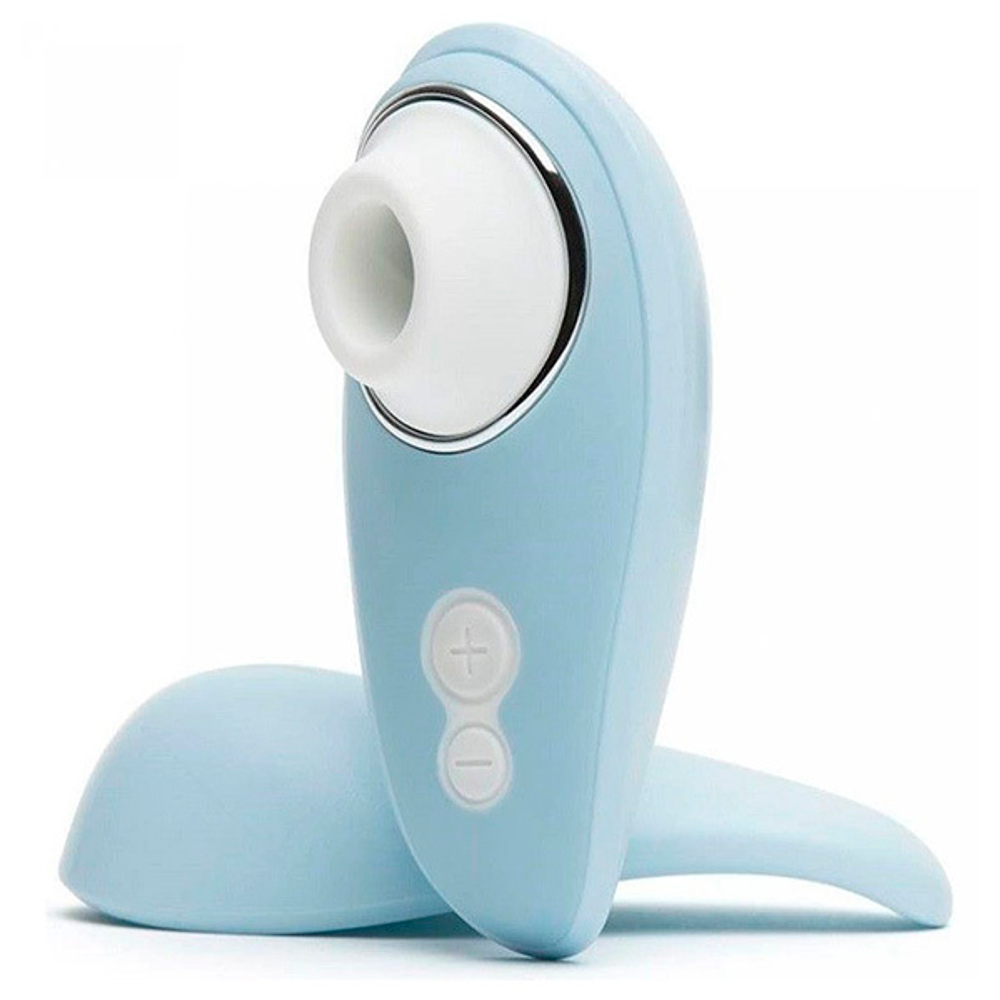 Голубой бесконтактный клиторальный стимулятор 10,4см Womanizer Liberty Clitoral Stimulator Powder Blue WZ11GB0200