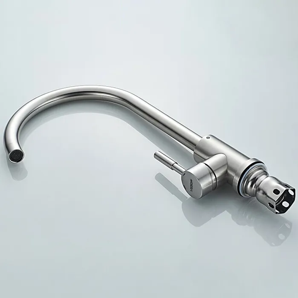 Смеситель для кухни с гайкой (нерж) (1/10) Ledeme L74998A-3