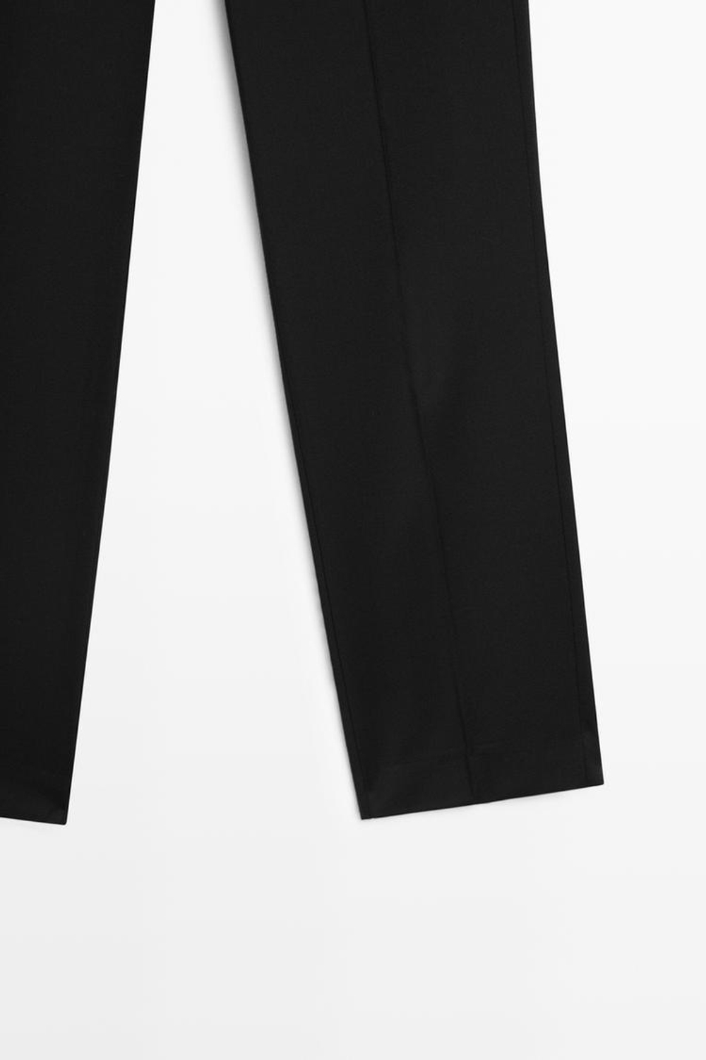 Massimo Dutti Прямые брюки из 100% холодной шерсти, черный