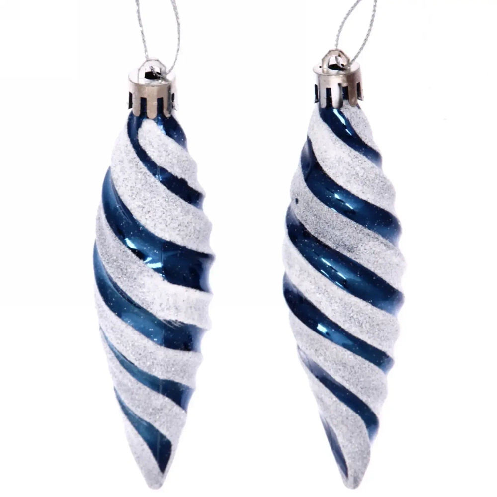 Ёлочные игрушки «Таинственное очарование» Сосульки 10 см (набор 2шт), сапфир