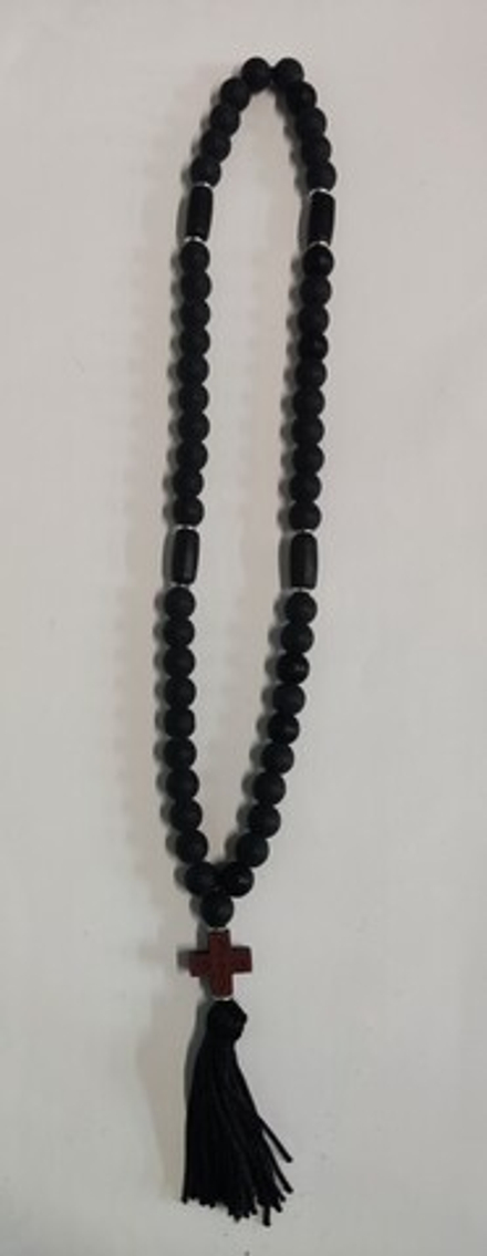 Четки 50 зёрен, шунгит + оникс, d= 8 мм (Сев)