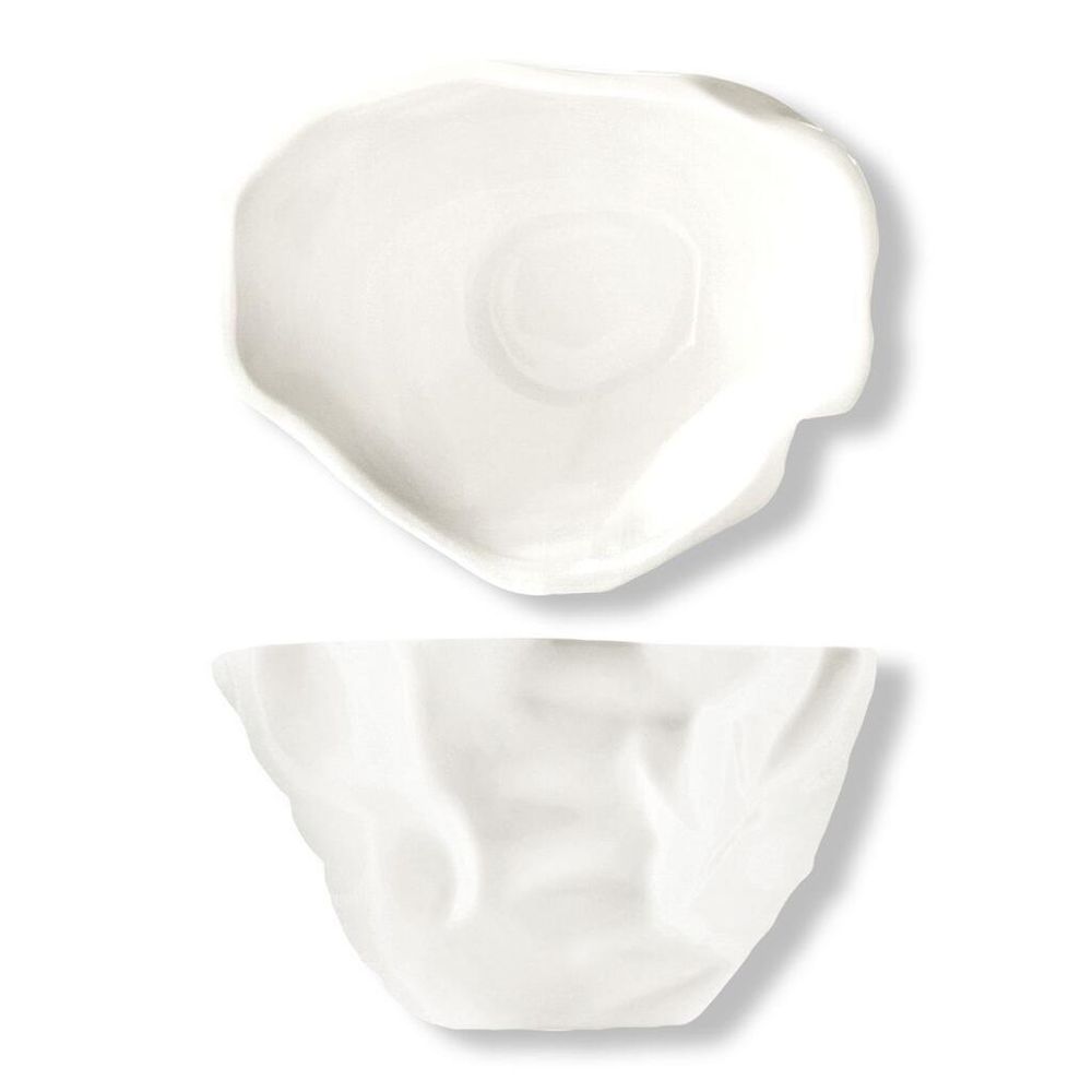 Салатник 450 мл 13*11 см h8 см овальный Crumpled Style белый фарфор P.L. Proff Cuisine [4]