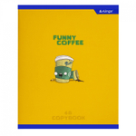 Тетрадь 48л., А5, клетка, Alingar "Funny", скрепка, мелованный картон (стандарт), выб УФ лак, блок офсет, 4 дизайна в пленке т/у