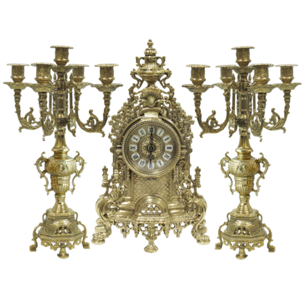 Alberti Livio Часы каминные и 2 канделябра Барокко на 5 свечей