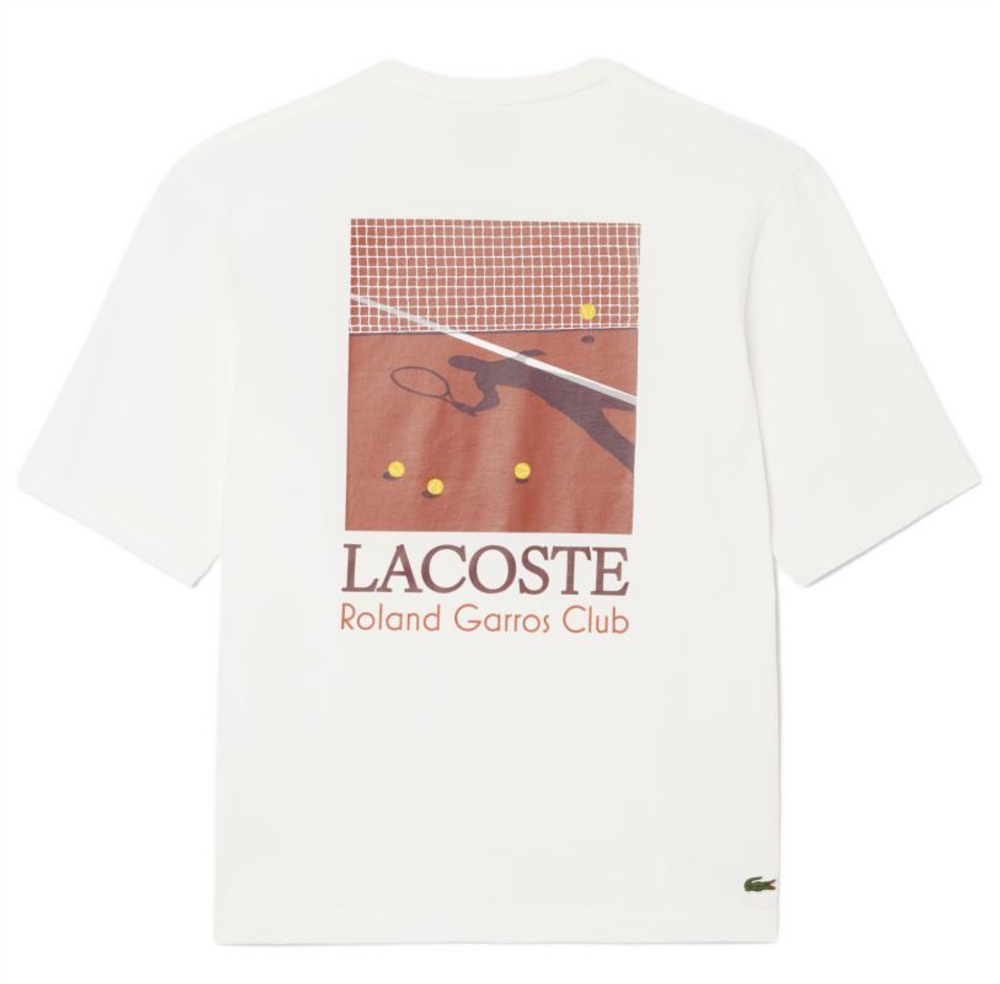 Мужская теннисная футболка Lacoste Roland-Garros Edition Graphic - white