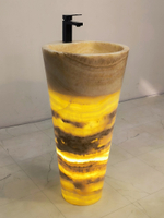 Раковина напольная из оникса Yellow ON-61357 (45*45*90)