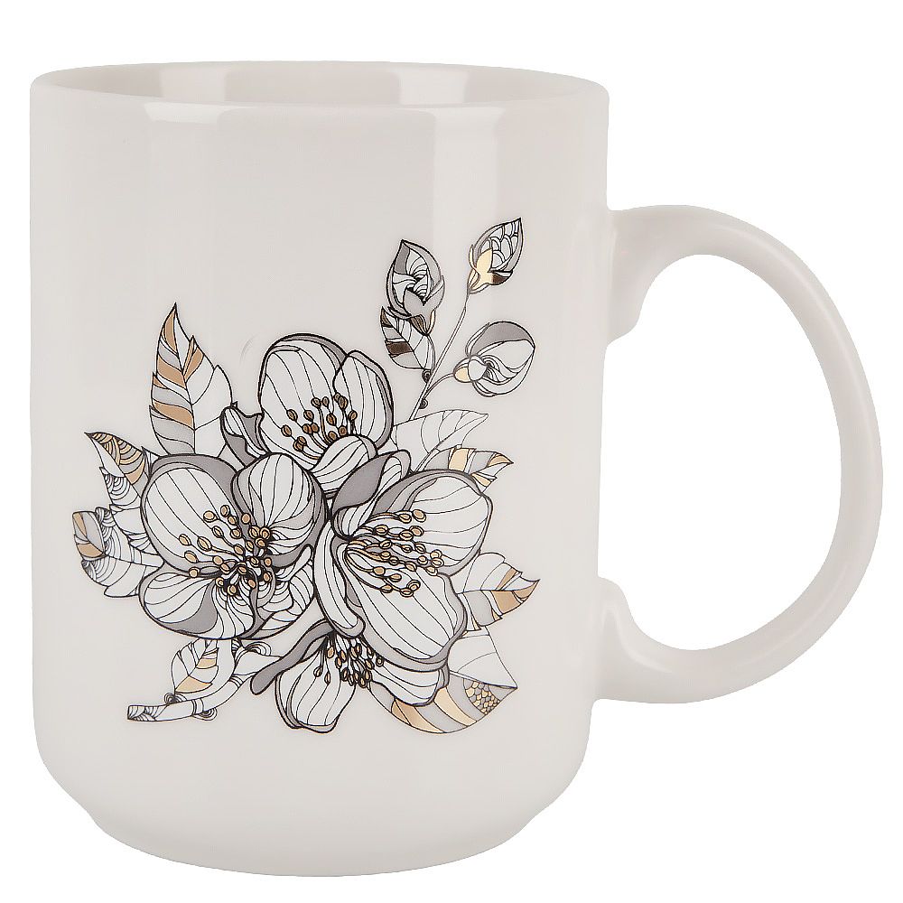 Кружка "Floristry" v=380мл (фарфор) (картонная цветная лента)