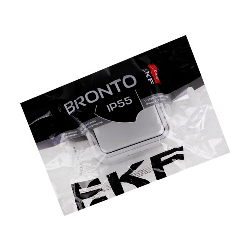 Розетка, одноместная, ОП, винтовые клеммы серый, Бронто EKF